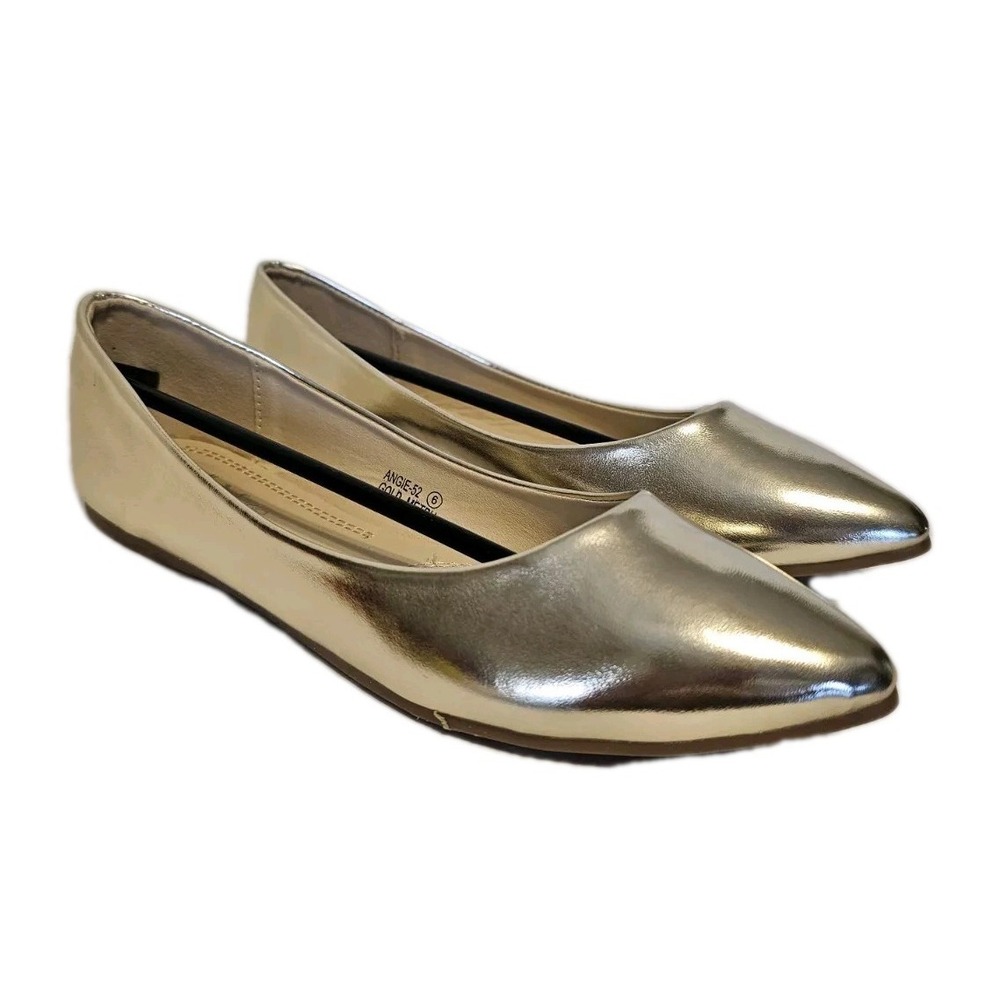 Bellamarie New Womens Angie Ballarina‎ Metallic Gold Flats Size 6